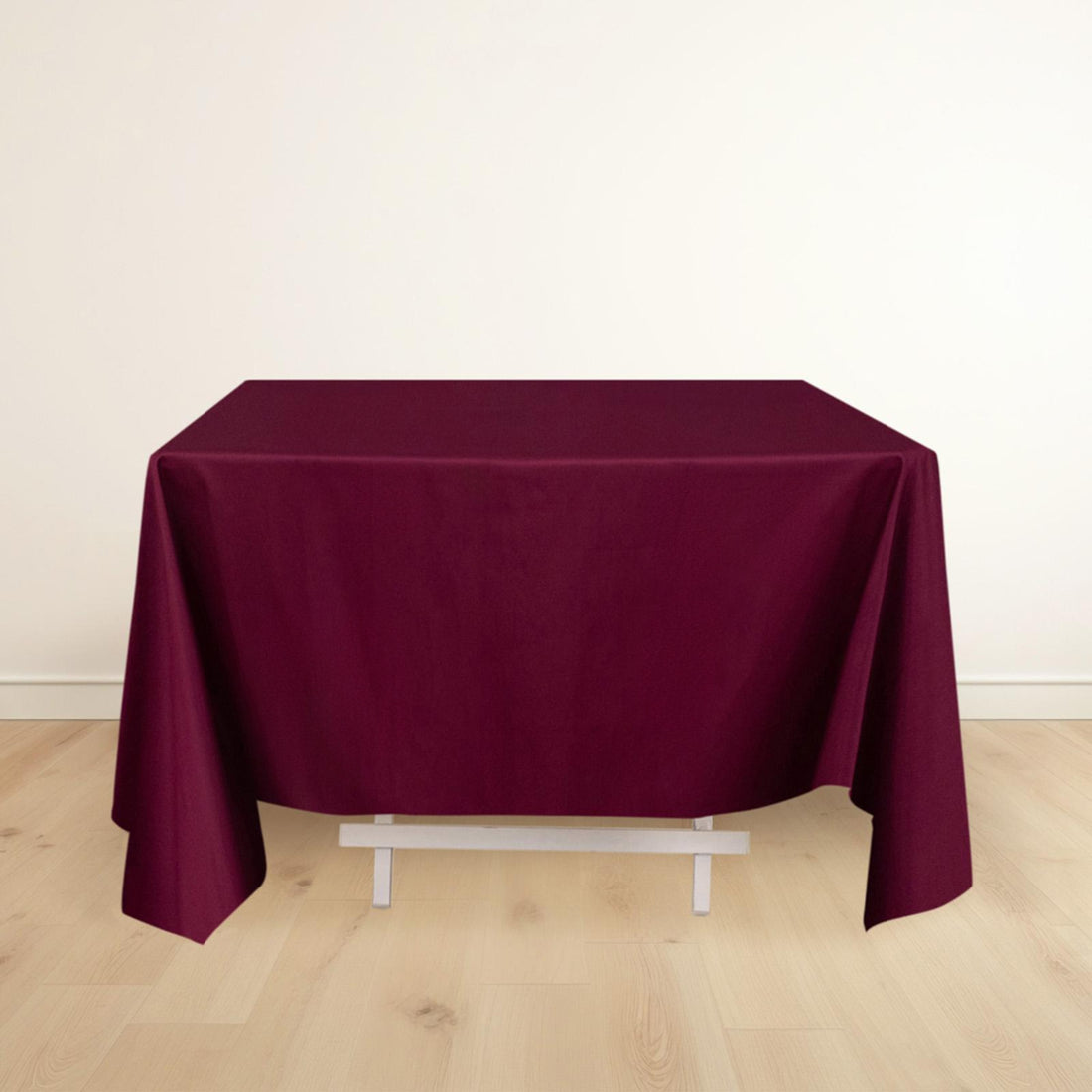 Burgundy Premium Scuba Square Tablecloth, Wrinkle Free Polyester Seamless Tablecloth 70inch