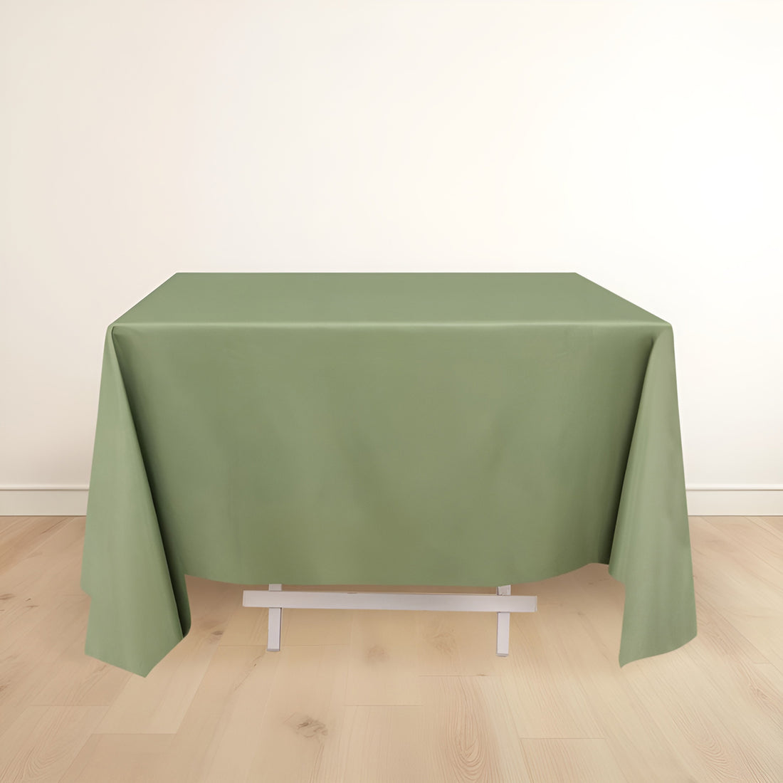 Dusty Sage Green Premium Scuba Square Tablecloth, Polyester Seamless Tablecloth 70inch