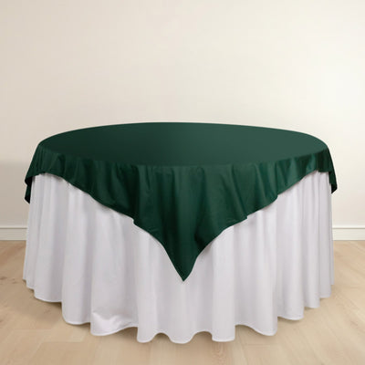 Scuba Square Table Overlay 70"x70" Hunter Emerald Green - Wrinkle Free & Stain Resistant Table Topper