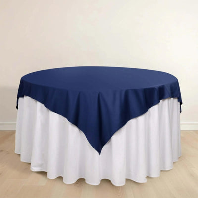 Scuba Square Table Overlay 70"x70" Navy Blue - Wrinkle Free & Stain Resistant Table Topper
