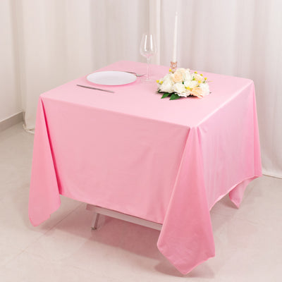 Scuba Square Tablecloth 70"x70" Pink - Wrinkle Free Table Cover