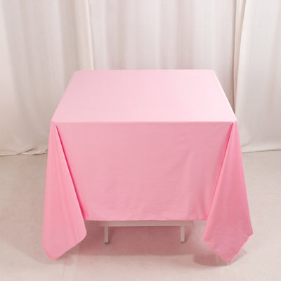 Scuba Square Tablecloth 70"x70" Pink - Wrinkle Free Table Cover
