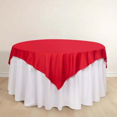 Scuba Square Table Overlay 70"x70" Red - Wrinkle Free & Stain Resistant Table Topper