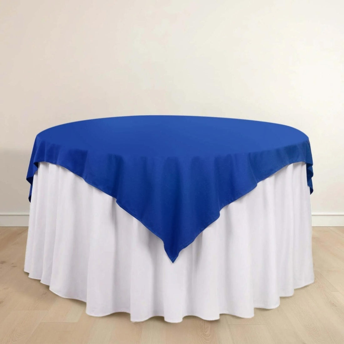 Royal Blue Premium Scuba Square Table Overlay, Polyester Seamless Table Topper 70inch