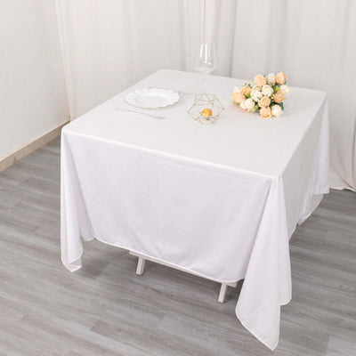 Scuba Square Tablecloth 70"x70" White - Wrinkle Free & Stain Resistant Sophisticated Table Cover