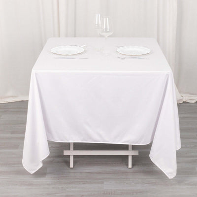 Scuba Square Tablecloth 70"x70" White - Wrinkle Free & Stain Resistant Sophisticated Table Cover