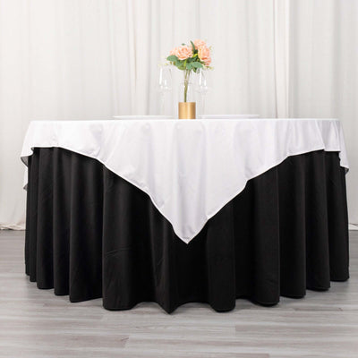 Scuba Square Table Overlay 70"x70" White - Wrinkle Free & Stain Resistant Table Topper for Any Occasion