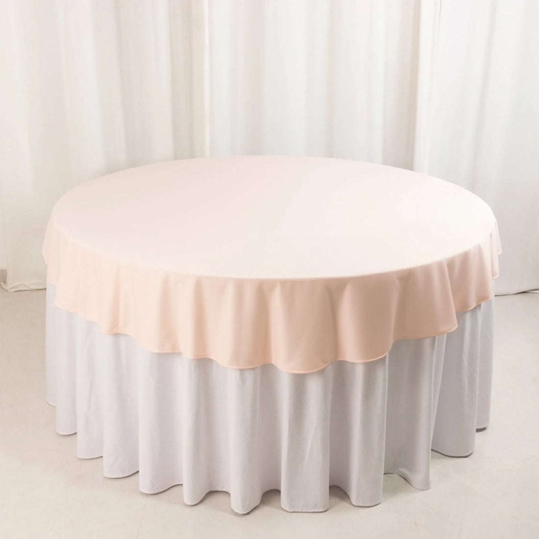 Blush Premium Scuba Round Tablecloth, Wrinkle Free Polyester Seamless Tablecloth - 70inch