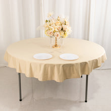 Beige Premium Scuba Round Tablecloth, Wrinkle Free Polyester Seamless Tablecloth - 70inch