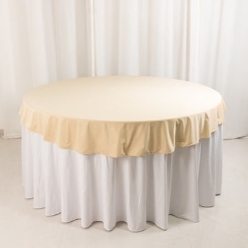 <h3 style="margin-left:0px;"><strong>70" Premium Beige Scuba Round Tablecloth</strong>