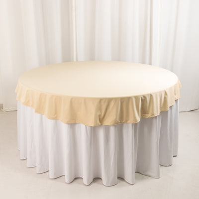 Scuba Round Tablecloth 70" Beige - Wrinkle Free Table Cover