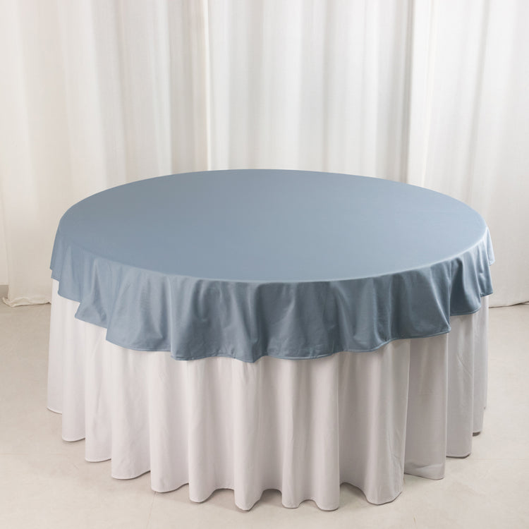 Dusty Blue Premium Scuba Round Tablecloth, Wrinkle Free Polyester Seamless Tablecloth - 70inch