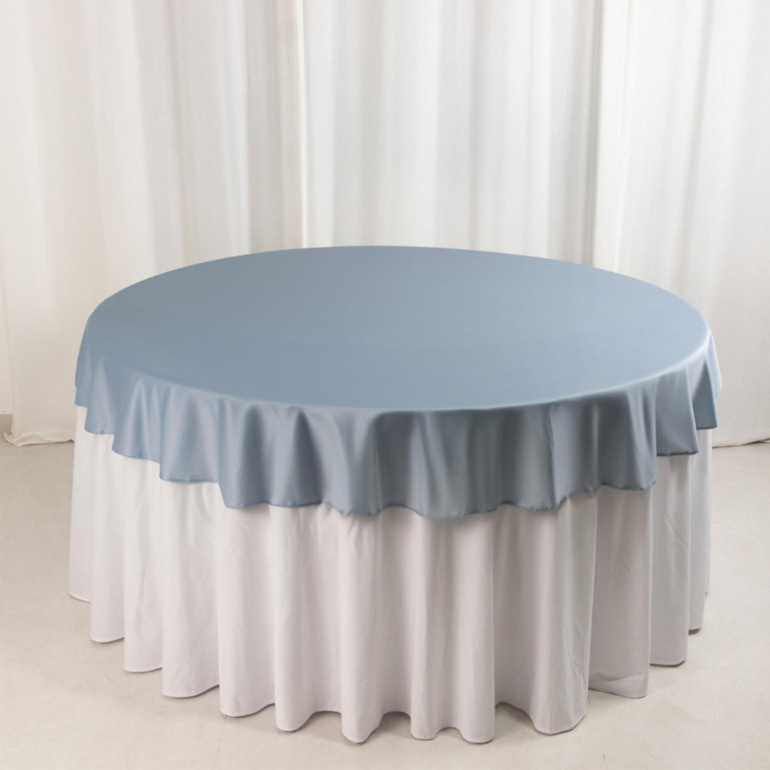 Dusty Blue Premium Scuba Round Tablecloth, Wrinkle Free Polyester Seamless Tablecloth - 70inch