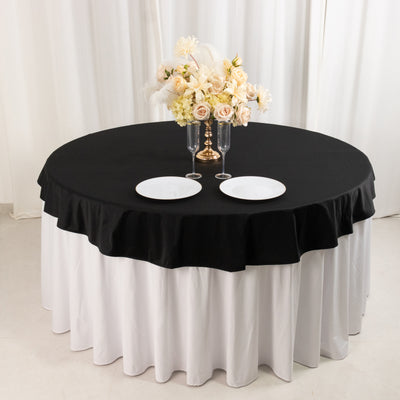 Scuba Round Tablecloth 70" Black - Wrinkle Free & Stain Resistant Sophisticated Table Cover