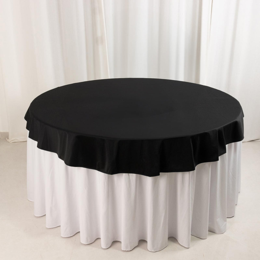 Premium Scuba Round Tablecloth 70" Black - Wrinkle Free & Stain Resistant
