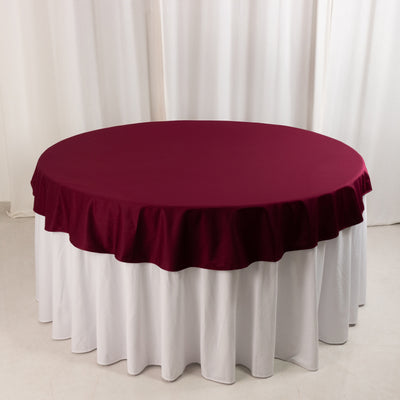 Scuba Round Tablecloth 70" Burgundy - Wrinkle Free Table Cover