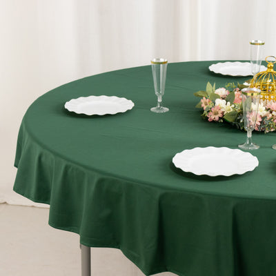 Scuba Round Tablecloth 70" Hunter Emerald Green - Wrinkle Free Table Cover