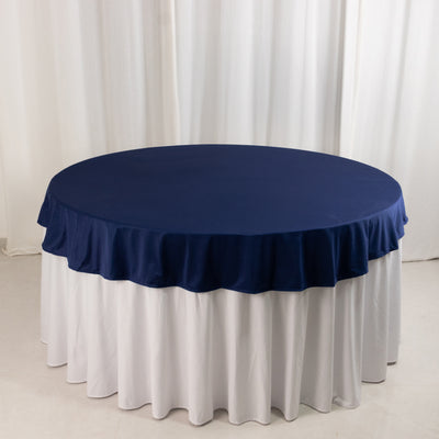 Scuba Round Tablecloth 70" Navy Blue - Wrinkle Free Table Cover