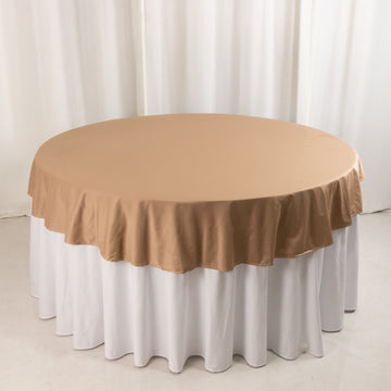 <h3 style="margin-left:0px;"><strong>70" Premium Nude Scuba Round Tablecloth</strong>