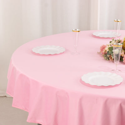 Scuba Round Tablecloth 70" Pink - Wrinkle Free Table Cover