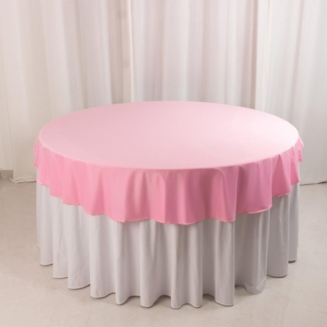 Pink Premium Scuba Round Tablecloth, Wrinkle Free Polyester Seamless Tablecloth - 70inch