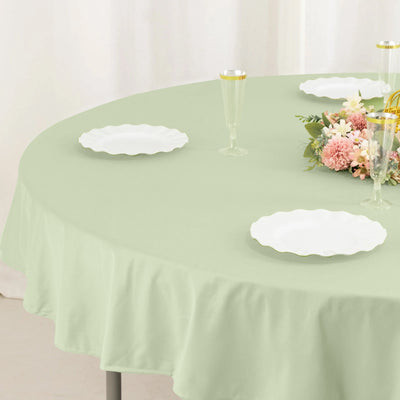 Scuba Round Tablecloth 70" Sage Green - Wrinkle Free Table Cover