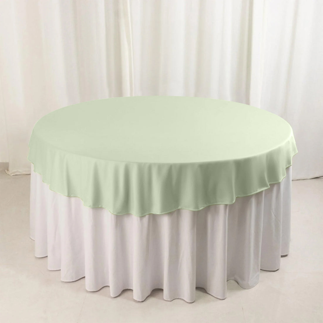 Sage Green Premium Scuba Round Tablecloth, Wrinkle Free Polyester Seamless Tablecloth - 70inch