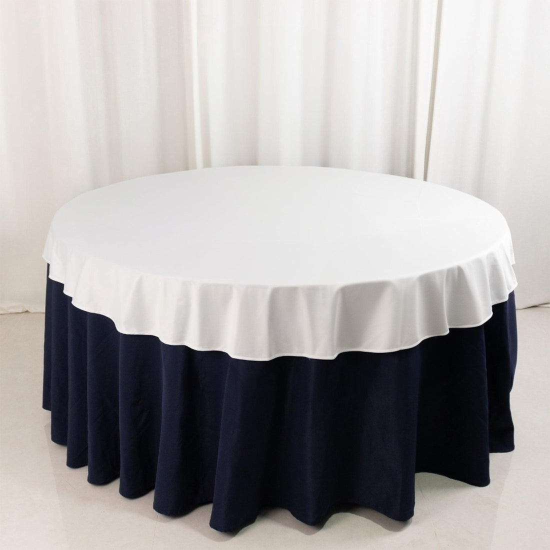 Premium Scuba Round Tablecloth 70" White - Wrinkle Free & Stain Resistant