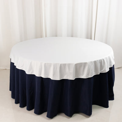 Scuba Round Tablecloth 70" White - Wrinkle Free & Stain Resistant Sophisticated Table Cover