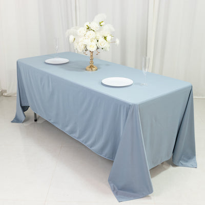 Scuba Rectangular Tablecloth 72"x120" Dusty Blue - Wrinkle Free Table Cover