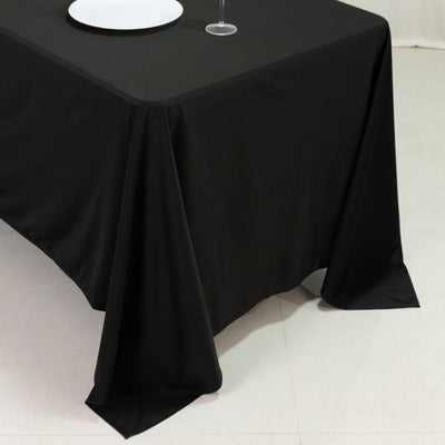 Scuba Rectangular Tablecloth 72"x120" Black - Wrinkle Free Table Cover