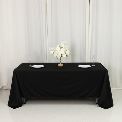 Scuba Rectangular Tablecloth 72"x120" Black - Wrinkle Free Table Cover