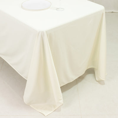 Scuba Rectangular Tablecloth 72"x120" Ivory - Wrinkle Free Table Cover