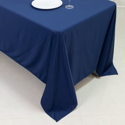 Scuba Rectangular Tablecloth 72"x120" Navy Blue - Wrinkle Free Table Cover
