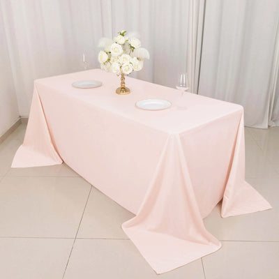 Scuba Rectangular Tablecloth 90"x132" Blush - Seamless Table Cover