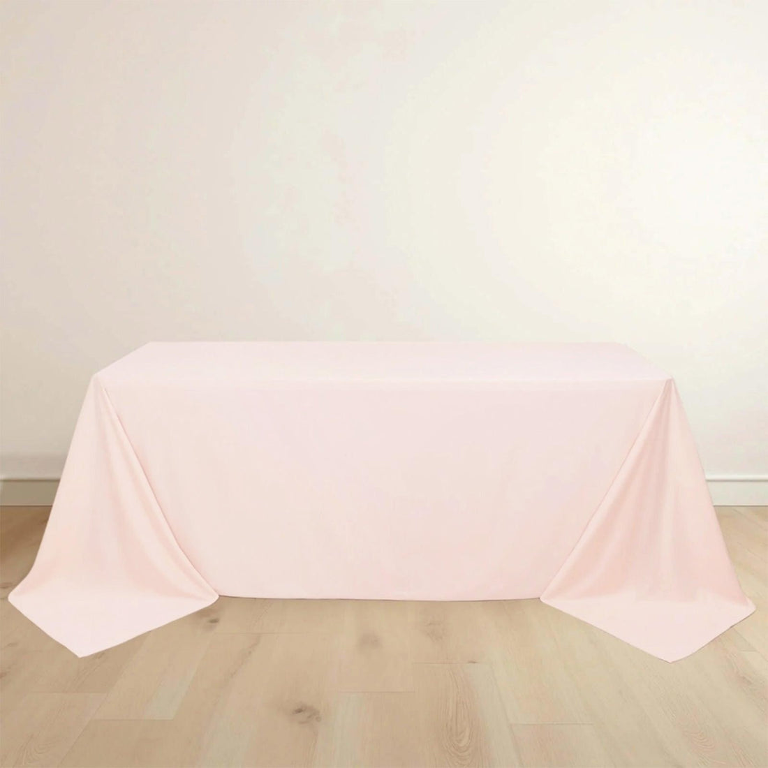 Blush Premium Scuba Rectangular Tablecloth, Wrinkle Free Polyester Seamless Tablecloth - 90x132inch