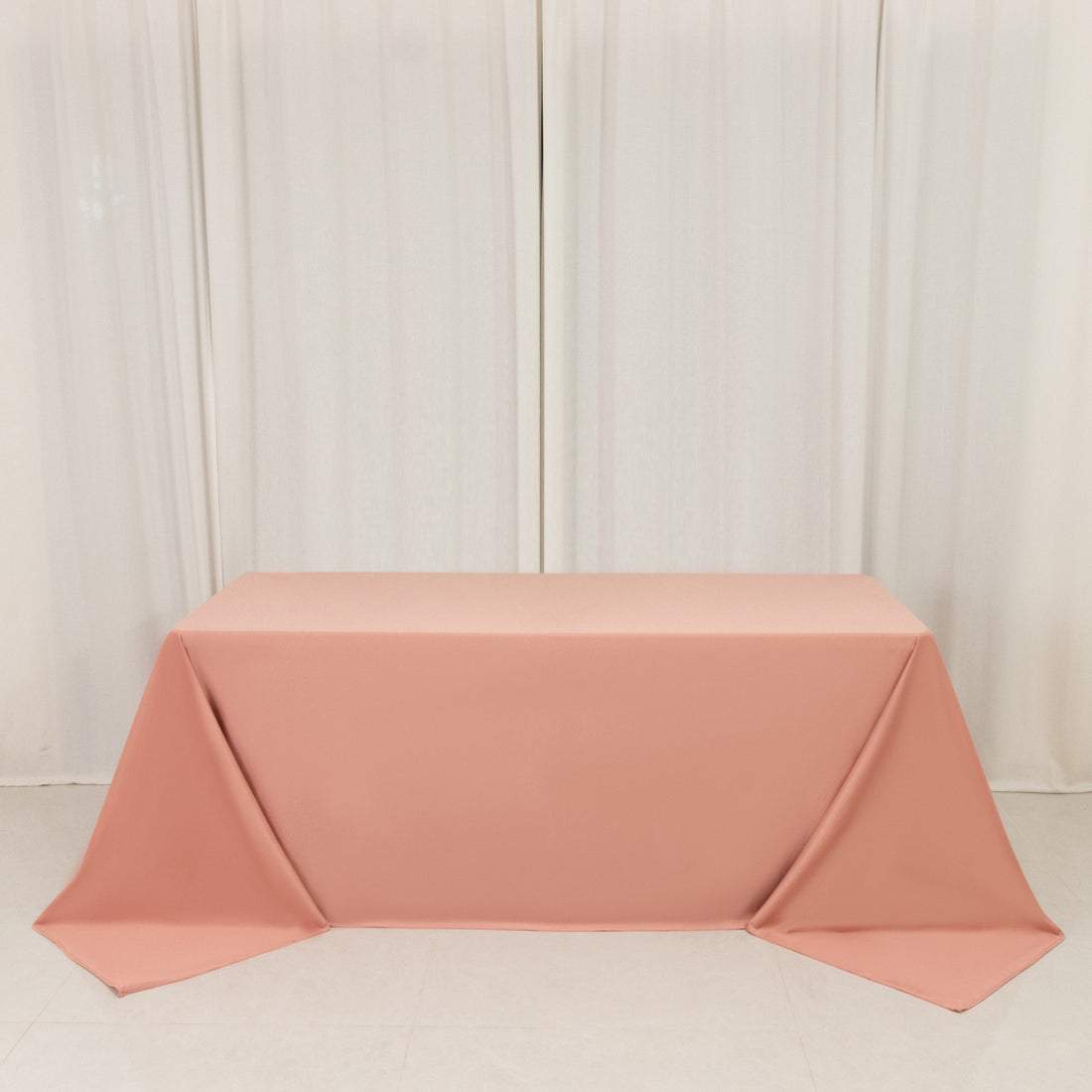Scuba Rectangular Tablecloth 90x132inch Dusty Rose - Seamless Table Cover