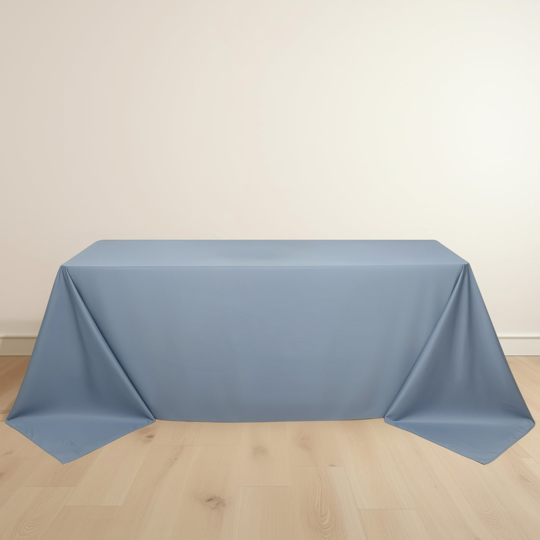 Dusty Blue Premium Scuba Rectangular Tablecloth, Wrinkle Free Polyester Seamless Tablecloth
