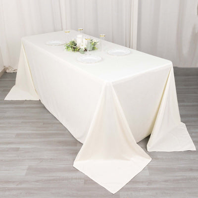 Scuba Rectangular Tablecloth 90"x132" Ivory - Seamless Table Cover