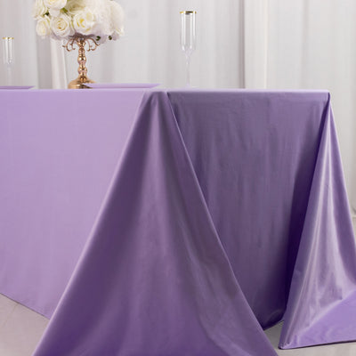 Scuba Rectangular Tablecloth 90"x132" Lavender Lilac - Seamless Table Cover