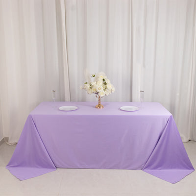 Scuba Rectangular Tablecloth 90"x132" Lavender Lilac - Seamless Table Cover