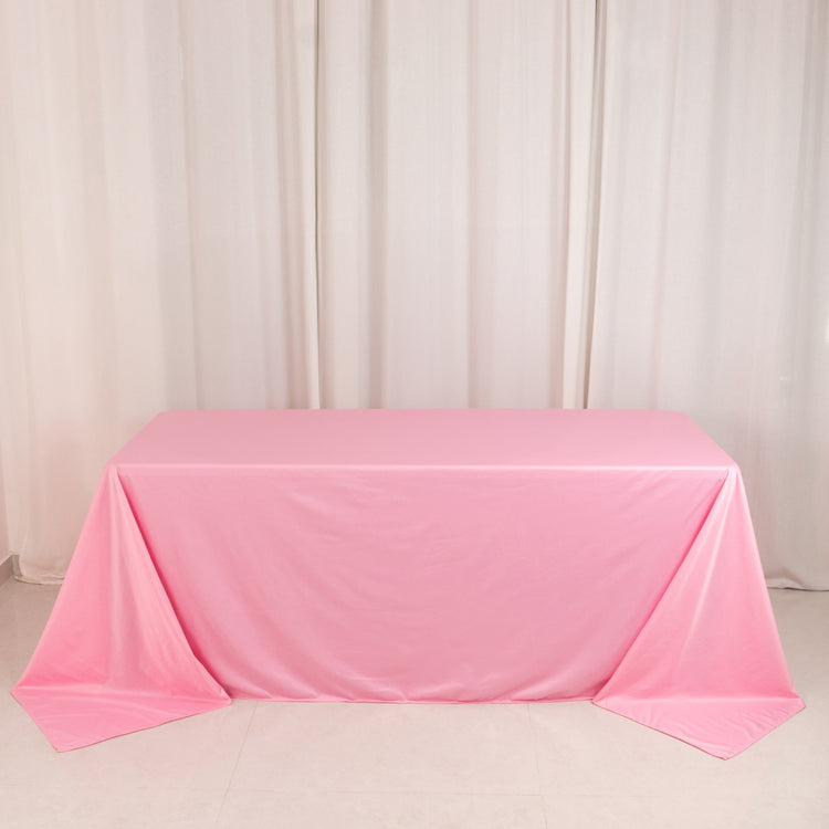 Pink Premium Scuba Rectangular Tablecloth, Wrinkle Free Polyester Seamless Tablecloth