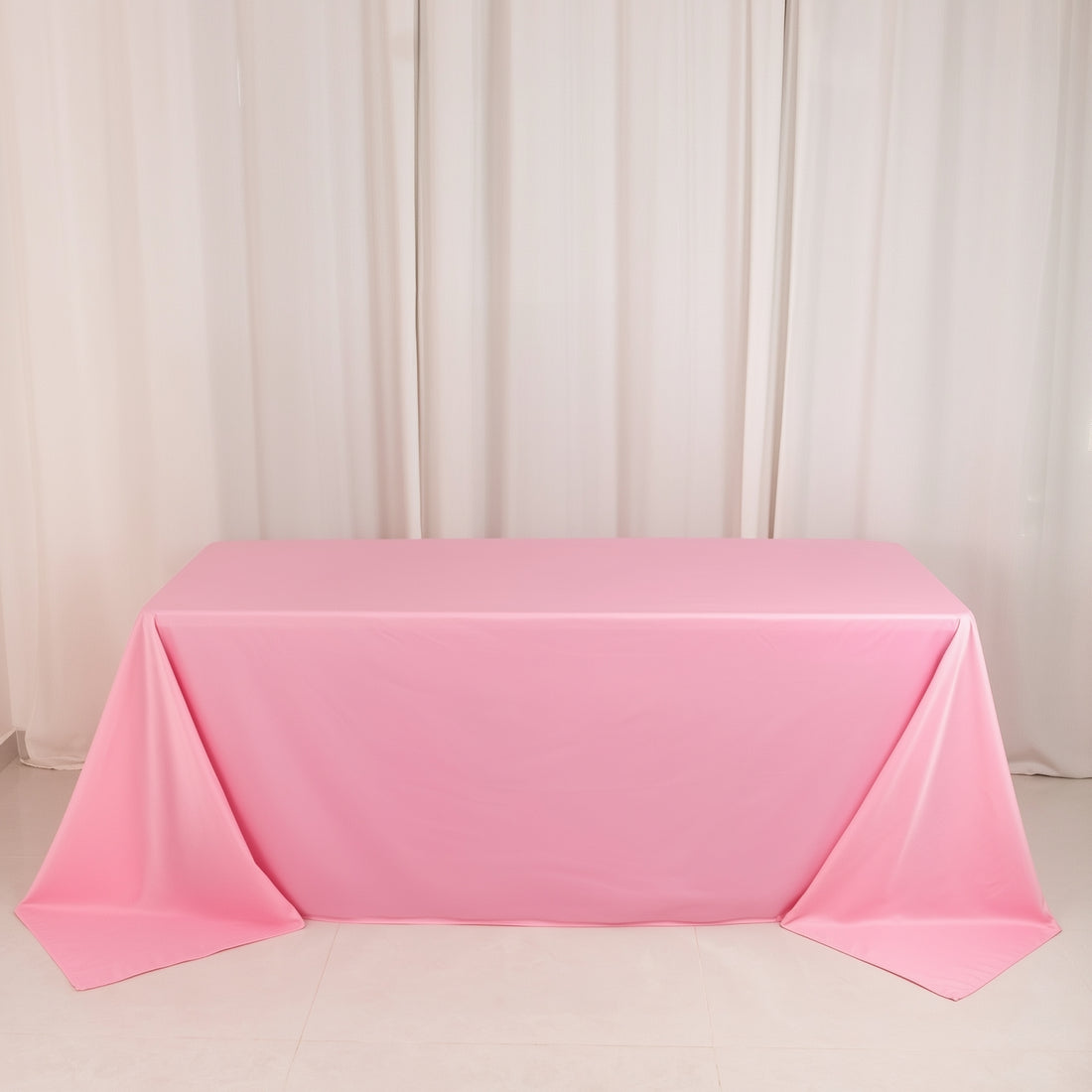 Pink Premium Scuba Rectangular Tablecloth, Wrinkle Free Polyester Seamless Tablecloth