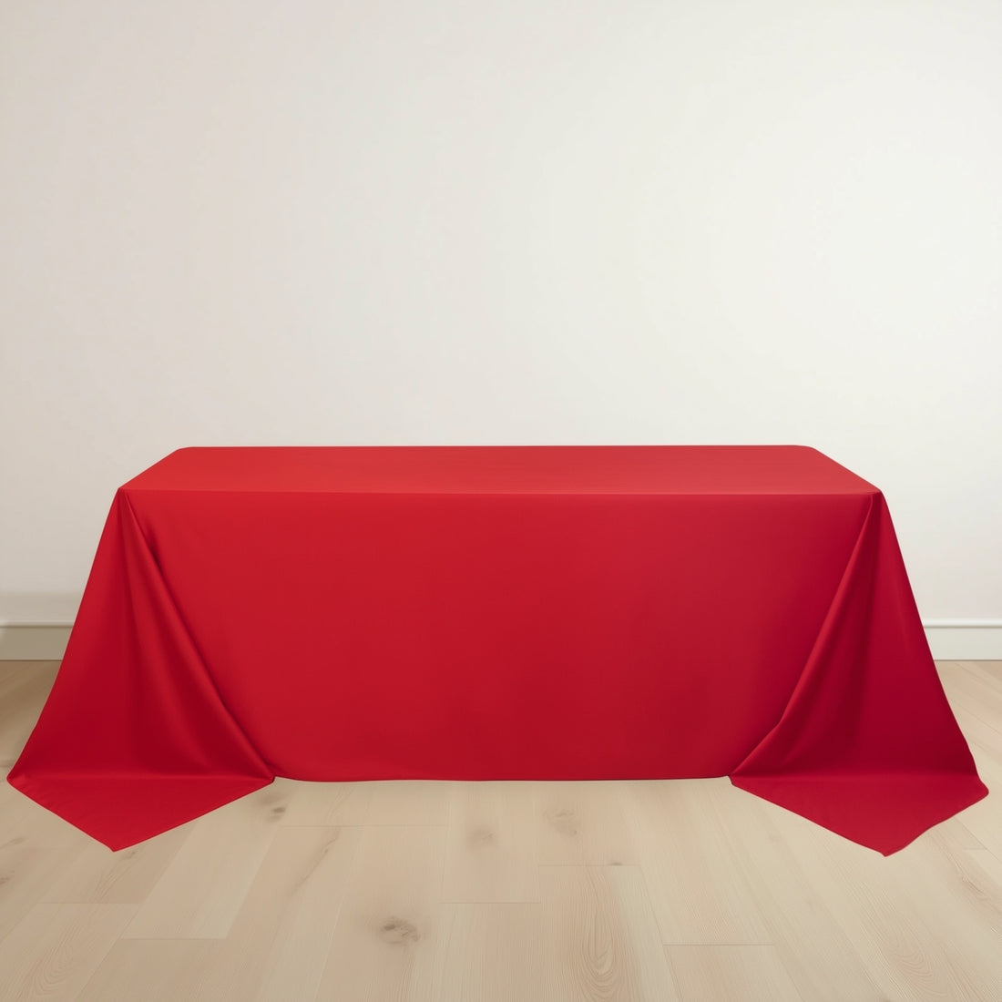 Red Premium Scuba Rectangular Tablecloth, Wrinkle Free Polyester Seamless Tablecloth - 90x132inch