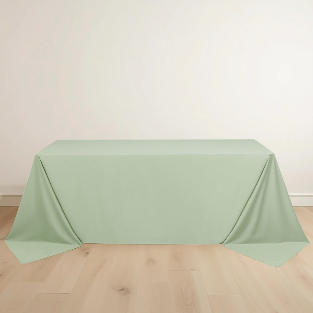 Sage Green Premium Scuba Rectangular Tablecloth, Wrinkle Free Polyester Seamless Tablecloth