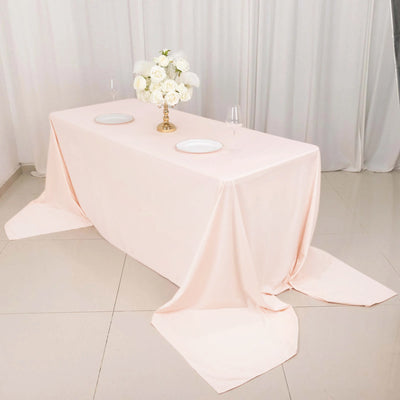 Scuba Rectangular Tablecloth 90"x156" Blush - Seamless & Wrinkle Free Table Cover