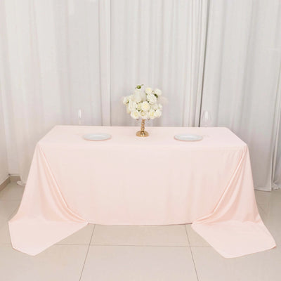 Scuba Rectangular Tablecloth 90"x156" Blush - Seamless & Wrinkle Free Table Cover