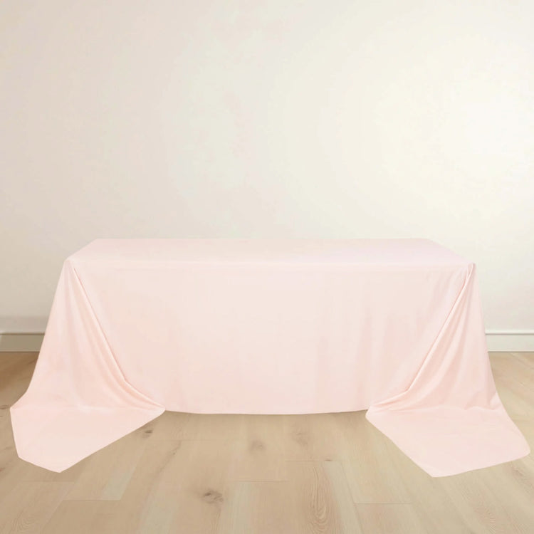 Blush Premium Scuba Rectangular Tablecloth, Wrinkle Free Polyester Seamless Tablecloth - 90x156inch