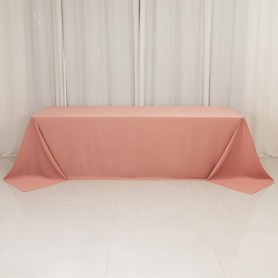 Scuba Rectangular Tablecloth 90x156inch Dusty Rose - Seamless & Wrinkle Free Table Cover