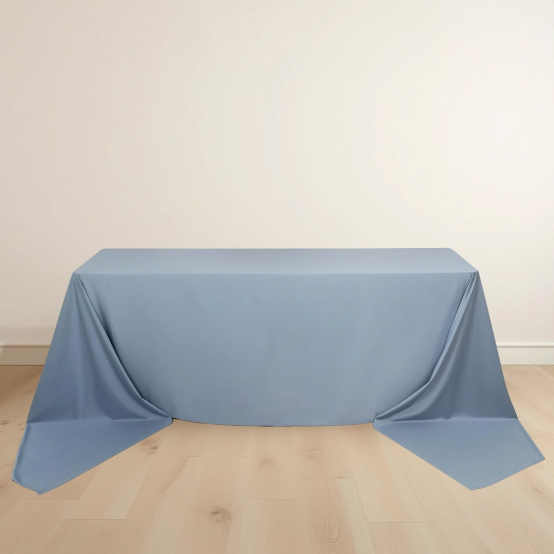 Dusty Blue Premium Scuba Rectangular Tablecloth, Wrinkle Free Polyester Seamless Tablecloth